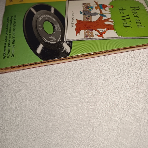 A little Golden Book and a special Golden record Peter and the Wolf 45RPM.  VTG - Picture 5 of 6